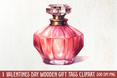 Retro Valentine Watercolor Clipart, Pink Valentine Product Image 1