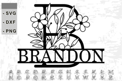 Wildflowers Monogram Split Font Letters SVG Laser Cut Files Product Image 1