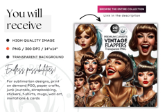 Vintage flappers clipart, 1930&#039;s dancer woman, cabaret girl Product Image 2
