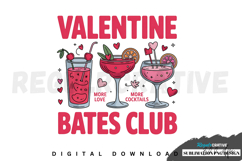 Valentine Cocktails Club PNG, Valentine's Sublimation PNG Product Image 1