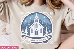 Oh come let us adore him PNG, Retro Church Sublimation Product Image 2