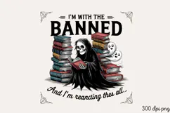 I'M WITH THE BANNED And I'm rereading PNG Product Image 1