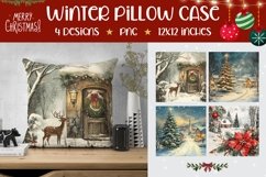 Christmas Village Pillowcase, Winter Pillow Case Designs Product Image 1