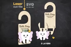 Tooth Fairy Door Hanger SVG Laser cut file for Glowforge Product Image 2