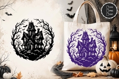 Haunted House SVG, Halloween Spooky Mansion PNG Product Image 1