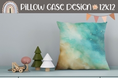 Watercolor Blue Pillow Case, Abstract Pillow Design Product Image 1
