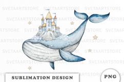 Watercolor Whale Dreams png Product Image 1