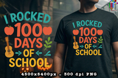 I Rocked 100 Days of School Guitar Sublimation Design Product Image 2