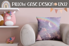 Glitter Stars Pillow Sublimation, Rainbow Pillow Design Product Image 1
