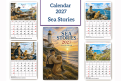 2027 Printable monthly Calendar "Sea Stories"/Wall Calendar Product Image 1