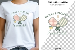 Paddle &amp; Prosecco Social Club PNG | Pickleball Wine Design Product Image 1