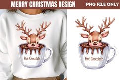 Hot chocolate Merry Christmas Sublimation PNG Product Image 1