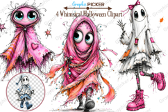 Whimsical Halloween Clipart, Whimsical Halloween Pumpkin PNG Product Image 1