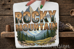 Rocky Mountain PNG, Vintage National Park Elk Sublimation Product Image 1