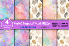 Pastel Leopard Print Glitter Background JPG Product Image 1
