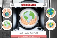 Car Coaster Hands Holding Earth Product Image 1