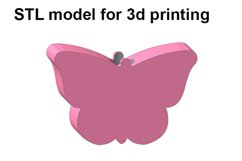 Simple Butterfly, Straw Topper STL File for 3D Printing. Product Image 1