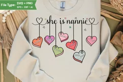 She Is Nannie SVG | Mother Day PNG | Happy Mother's Day SVG Product Image 1