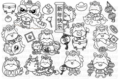 Year of the Horse Chinese New Year Clipart Coloring Product Image 1