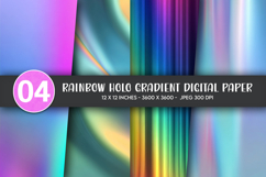 Rainbow Holo Gradient Digital Paper Product Image 1