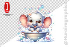 Cute Elephant Clipart - PNG File Product Image 2
