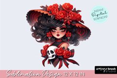 La Catrina PNG Girl Clipart - Day of the Dead Sublimation Product Image 1