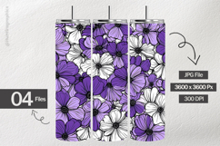 Violet Flower Digital Papers - 04 Variations Product Image 2