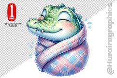 Cute Crocodile Clipart - PNG File Product Image 1