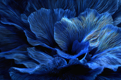 Deep Blue Abstract Floral Texture Elegant Flowing Artwork Product Image 1