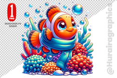 Cute Clown Fish Clipart - PNG File Product Image 1