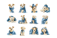 Watercolor Hygge Dog Clipart Product Image 3