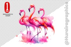 Cute Flamingo Clipart - PNG File Product Image 1