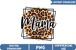 Retro Leopard Mama Sublimation, Mother&#039;s Day Png Product Image 1
