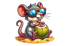 Cute Rat Clipart - PNG File Product Image 1