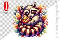 Cute Raccon Clipart - PNG File Product Image 1
