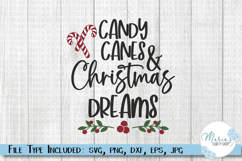 Candy Canes and Christmas Dreams SVG Cut File, Christmas png Product Image 1