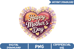 Happy Mother&#039;s Day Sublimation, Mama Heart Png Product Image 1