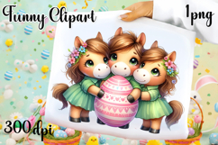 Spring animal clipart|Cute hors easter animals clipart Product Image 1