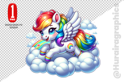 Cute Unicorn Clipart - PNG File Product Image 2