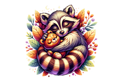 Cute Raccon Clipart - PNG File Product Image 2