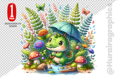 Cute Crocodile Clipart - PNG File Product Image 1