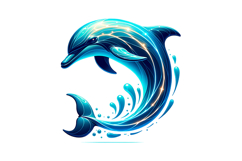 Cute Dolphin Clipart - PNG File Product Image 1