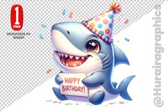 Cute Shark Clipart - PNG File Product Image 1