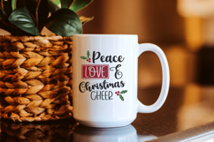 Peace, Love and Christmas Cheer svg file, Holiday svg Product Image 5