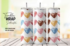 3D Heart pattern tumbler wrap sublimation png Product Image 1