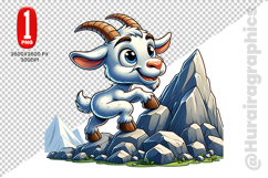 Cute Goat Clipart - PNG File Product Image 1