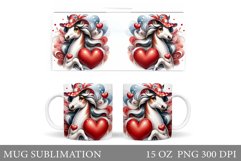 Valentines Horse Mug Sublimation. Valentines Mug Design Product Image 1