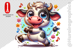 Cute Cow Clipart - PNG File Product Image 1