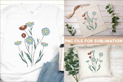 Vintage Botanical Flowers Clipart, Flower Sublimation Bundle Product Image 4