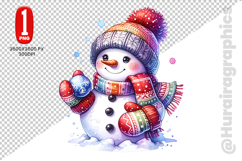 Snow Men Clipart- PNG File Product Image 2